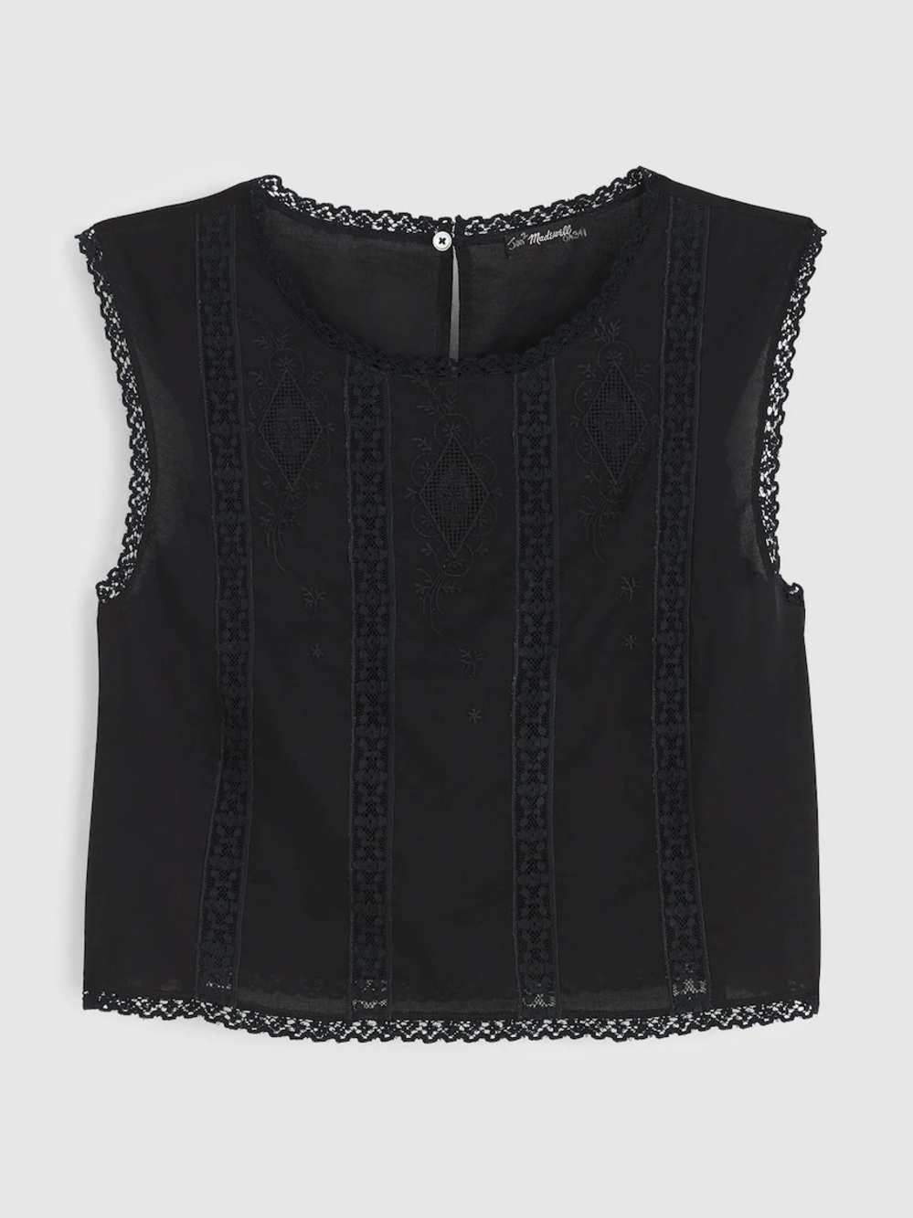 Madewell Embroidered Lace-Insert Top
